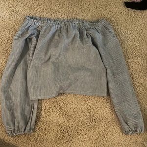 Brandy Striped off the shoulder top